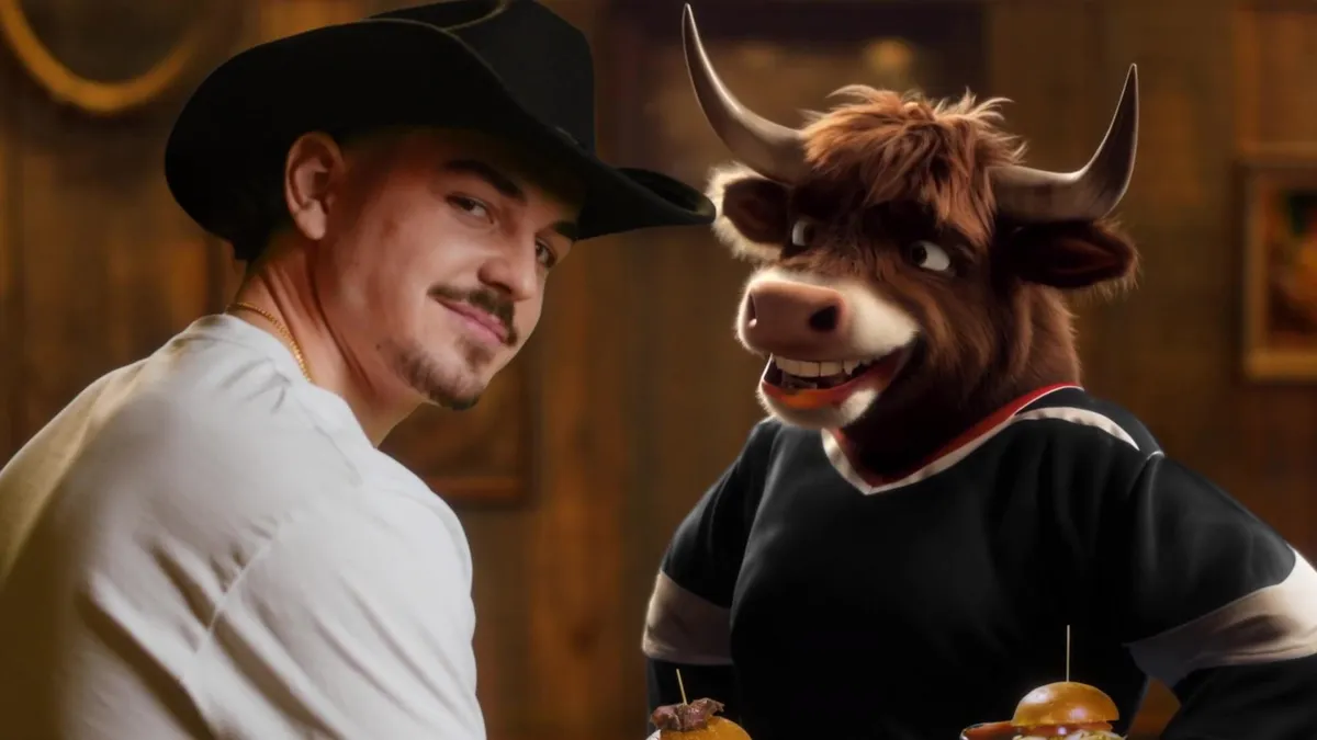 Première publicité télévisée avec joueur LNH et vache IA — Black Box Productions
