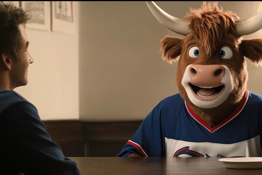 Première publicité télévisée avec joueur LNH et vache IA — Black Box Productions