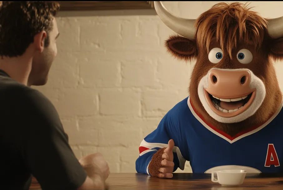 Première publicité télévisée avec joueur LNH et vache IA — Black Box Productions