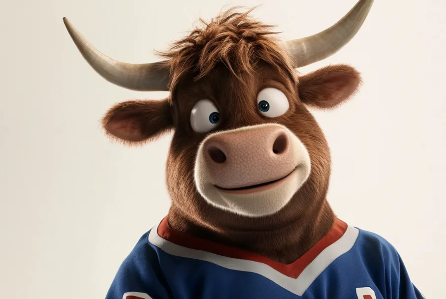 Première publicité télévisée avec joueur LNH et vache IA — Black Box Productions